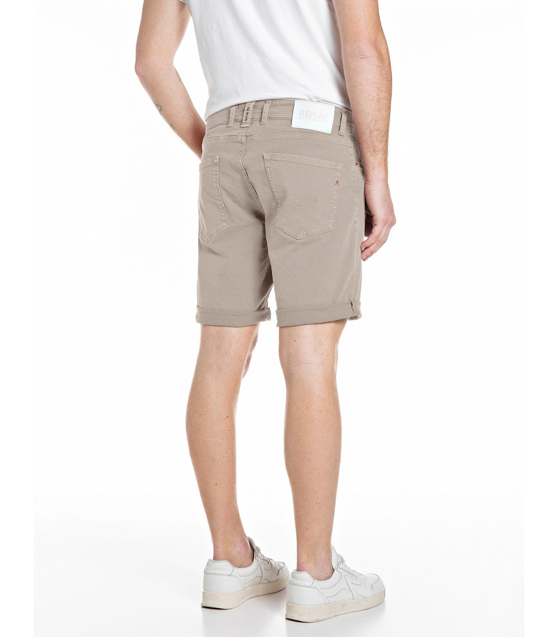 テーパードフィットカラーデニムショーツ 詳細画像 カーキ 2